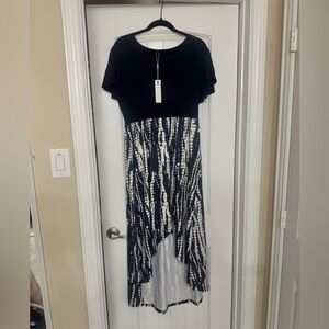 Elegant Navy and White Women's Dress